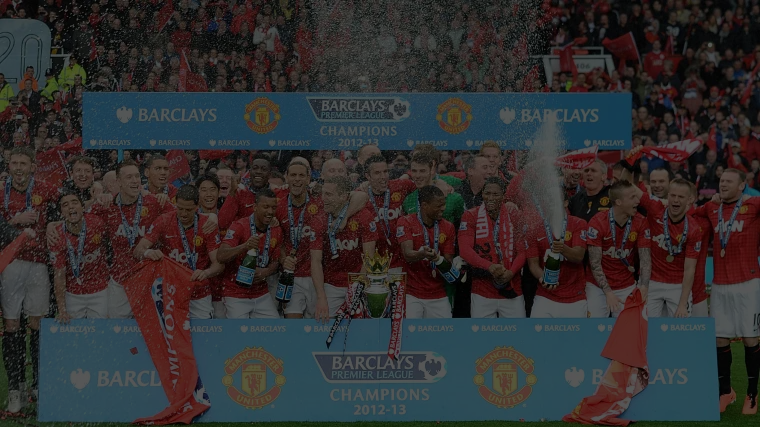 Man United lifting the Premier League trophy